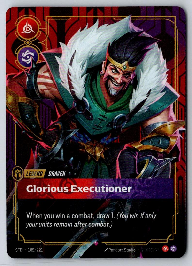 Draven - Glorious Executioner 185/221 Rare Spiritforged Riftbound Foil Near Mint
