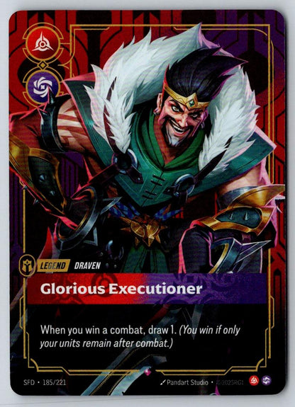 Draven - Glorious Executioner 185/221 Rare Spiritforged Riftbound Foil Near Mint