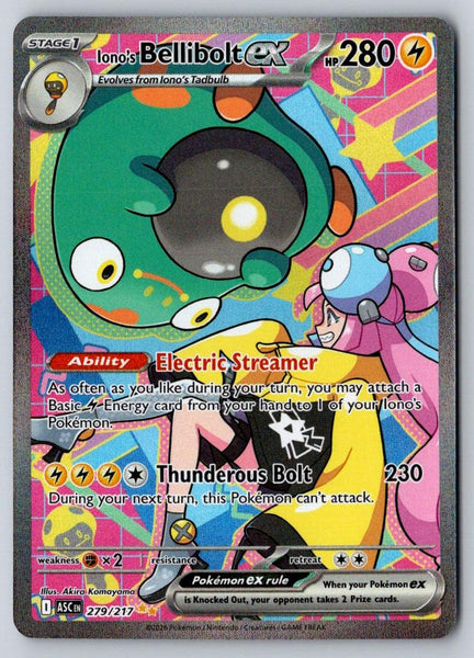 Iono's Bellibolt ex 279/217 Ascended Heroes Pokemon Holo NM