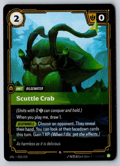 Scuttle Crab 053/219 Rare Unleashed Riftbound Foil Near Mint