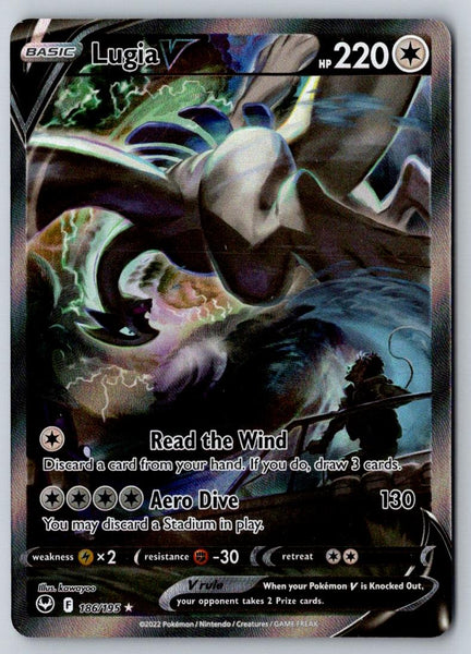 Lugia V 186/195 Ultra Rare Silver Tempest Pokemon Holo Near Mint