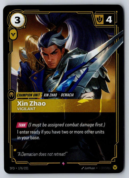 Xin Zhao - Vigilant 176/221 Rare Spiritforged Riftbound Foil Near Mint
