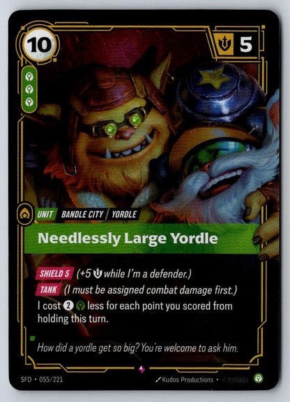Needlessly Large Yordle 055/221 Rare Spiritforged Riftbound Foil Near Mint