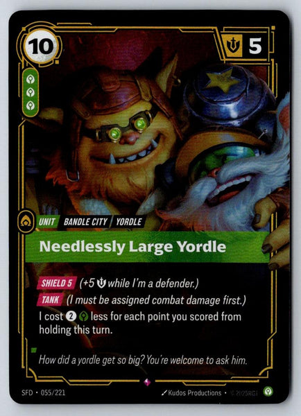 Needlessly Large Yordle 055/221 Rare Spiritforged Riftbound Foil Near Mint