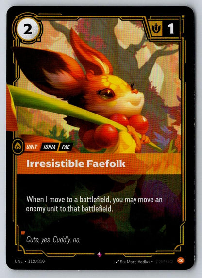 Irresistible Faefolk 112/219 Rare Unleashed Riftbound Foil Near Mint