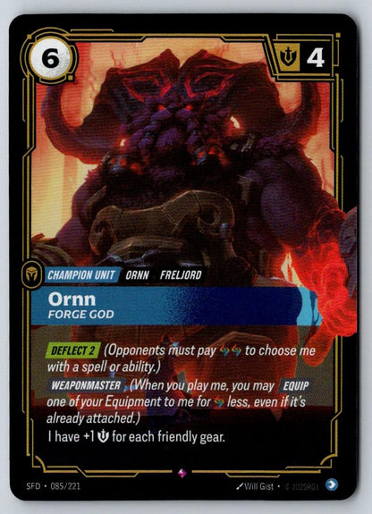 Ornn - Forge God 085/221 Rare Spiritforged Riftbound Foil Near Mint