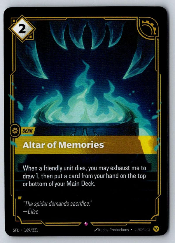 Altar of Memories 169/221 Rare Spiritforged Riftbound Foil Near Mint