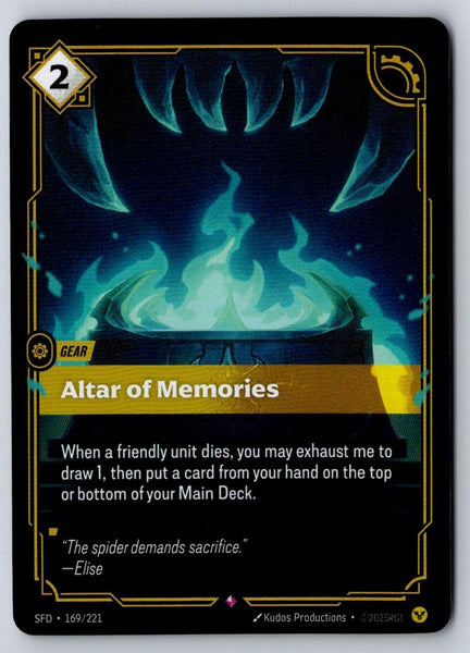 Altar of Memories 169/221 Rare Spiritforged Riftbound Foil Near Mint