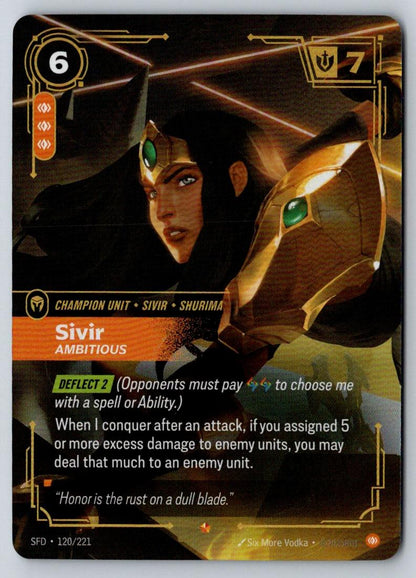 Sivir - Ambitious 120/221 Epic Spiritforged Riftbound Foil Near Mint