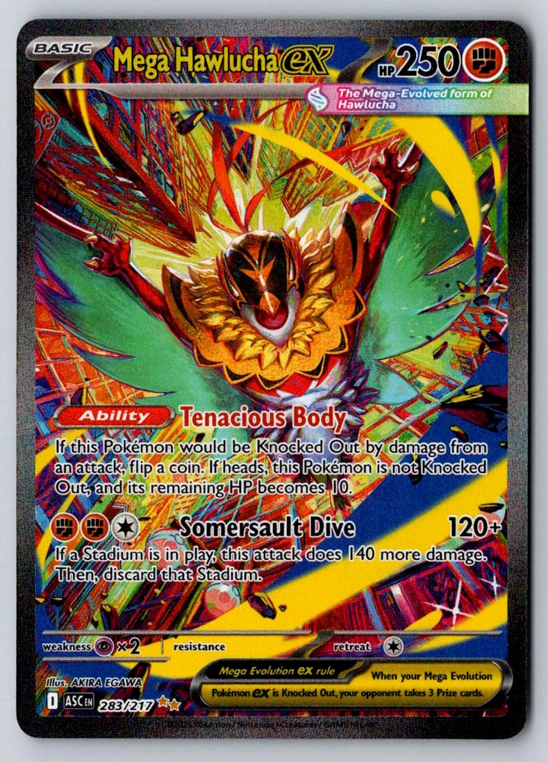 Mega Hawlucha ex 283/217 Ascended Heroes Pokemon Holo NM