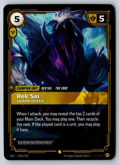 Rek'Sai - Swarm Queen (Alternate Art) 170A/221 Spiritforged Riftbound Foil NM