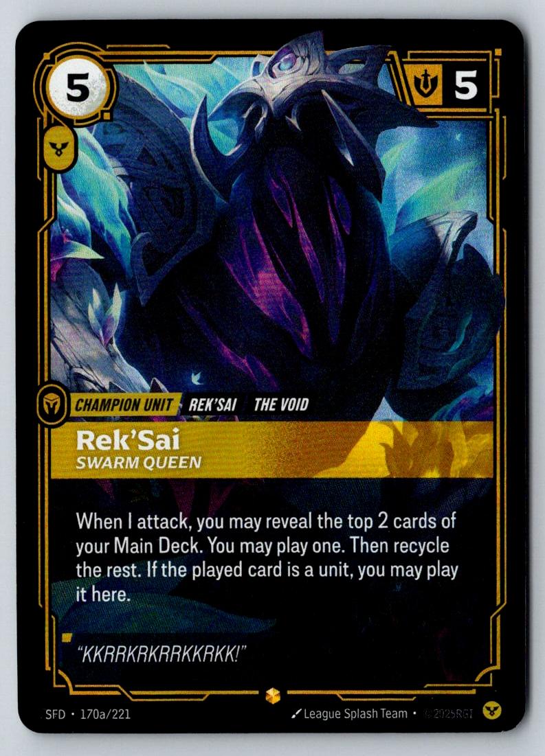 Rek'Sai - Swarm Queen (Alternate Art) 170A/221 Spiritforged Riftbound Foil NM
