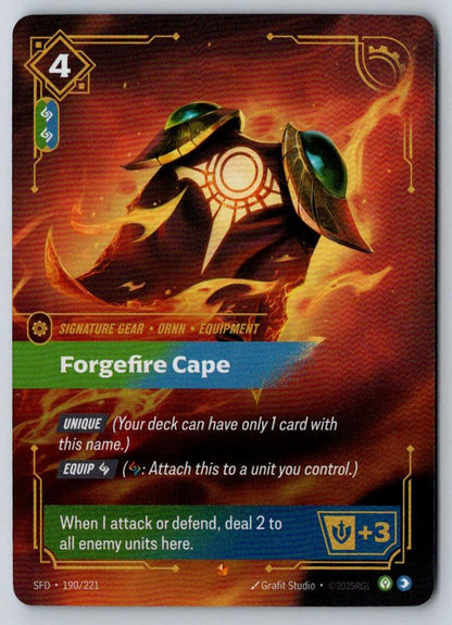 Forgefire Cape 190/221 Epic Spiritforged Riftbound Foil Near Mint