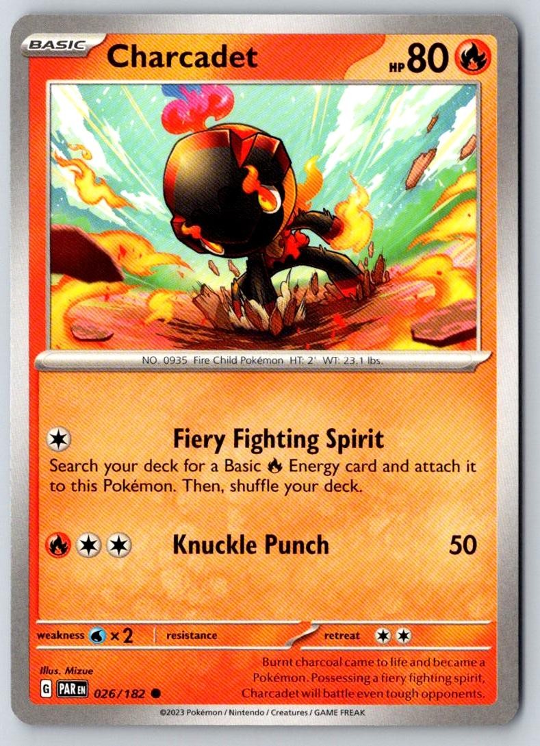 Charcadet 026/182 Common Paradox Rift Pokemon Near Mint