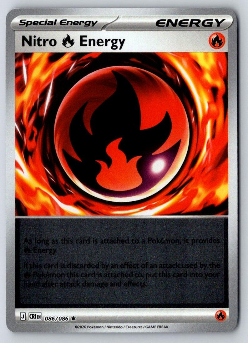 Nitro R Energy 086/086 Holo Rare Chaos Rising Pokemon Near Mint