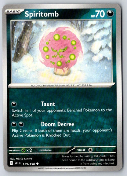 Spiritomb 129/198 Uncommon Scarlet & Violet Pokemon Near Mint