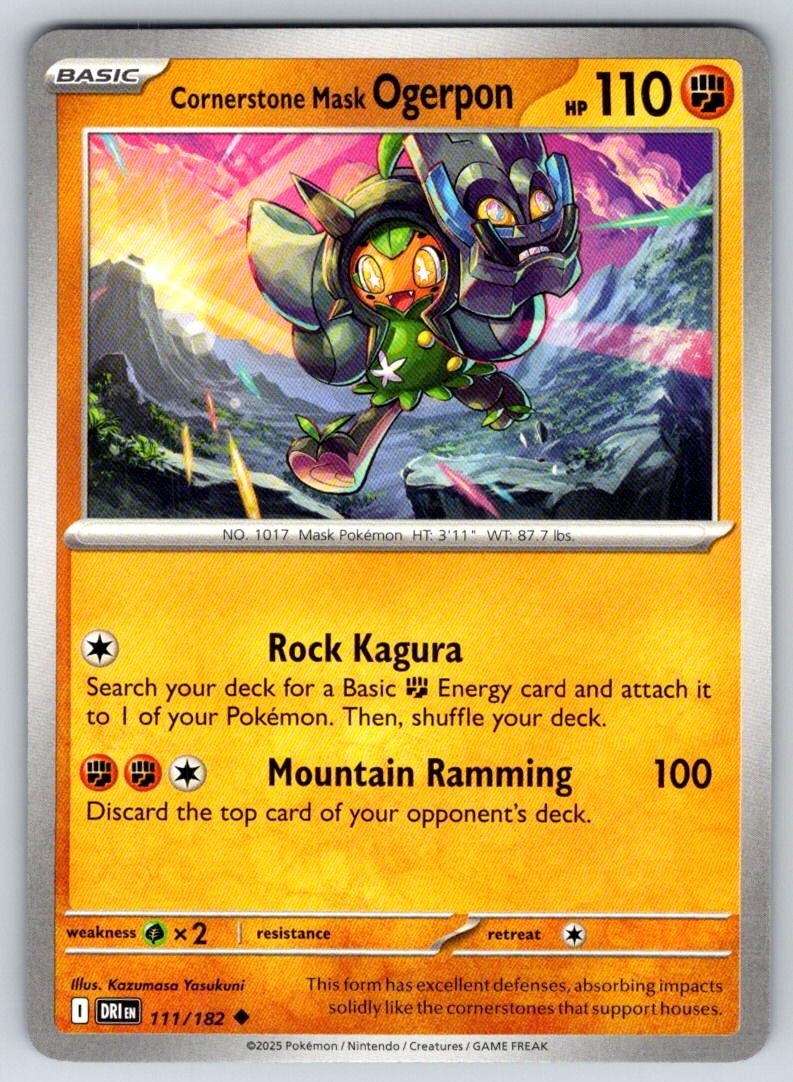 Cornerstone Mask Ogerpon 111/182 Uncommon Destined Rivals Pokemon Near Mint
