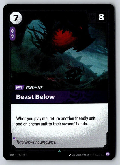 Beast Below 132/221 Uncommon Spiritforged Riftbound Near Mint