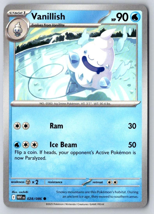 Vanillish 028/086 Common White Flare Pokemon Near Mint