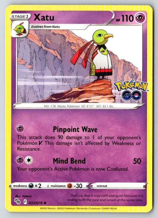 Xatu 033/078 Uncommon Pokemon GO Pokemon Near Mint