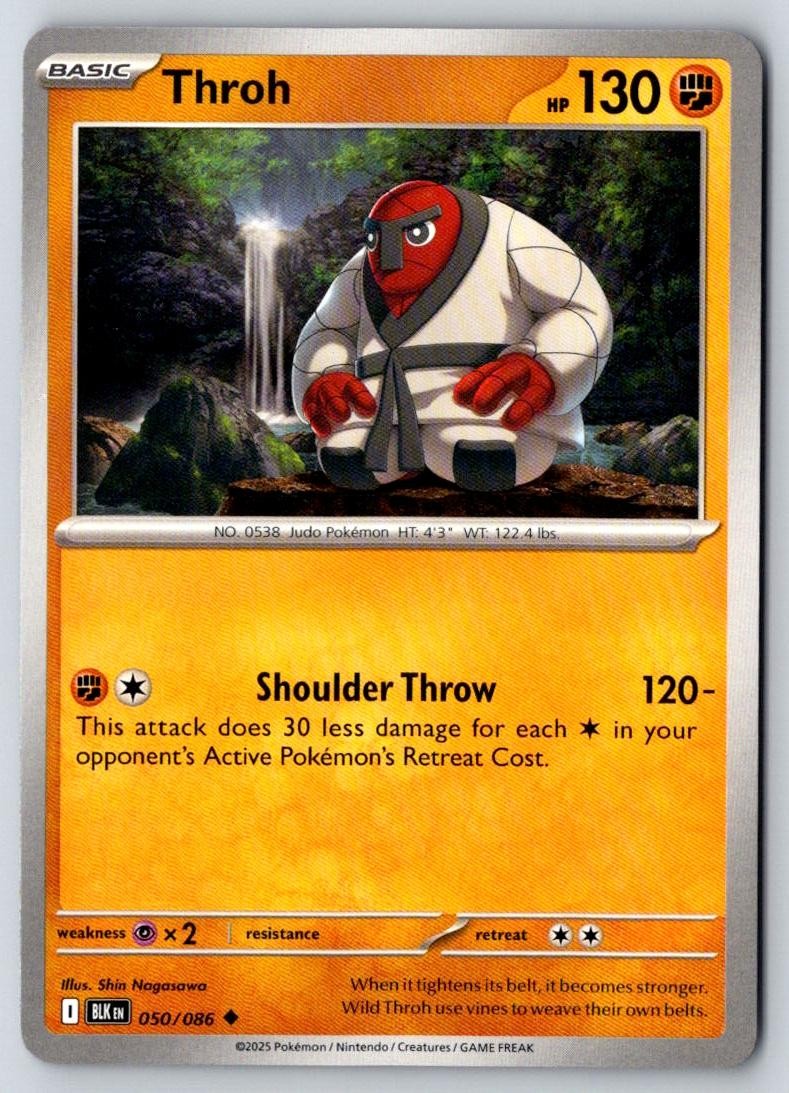 Throh 050/086 Uncommon Black Bolt Pokemon Near Mint