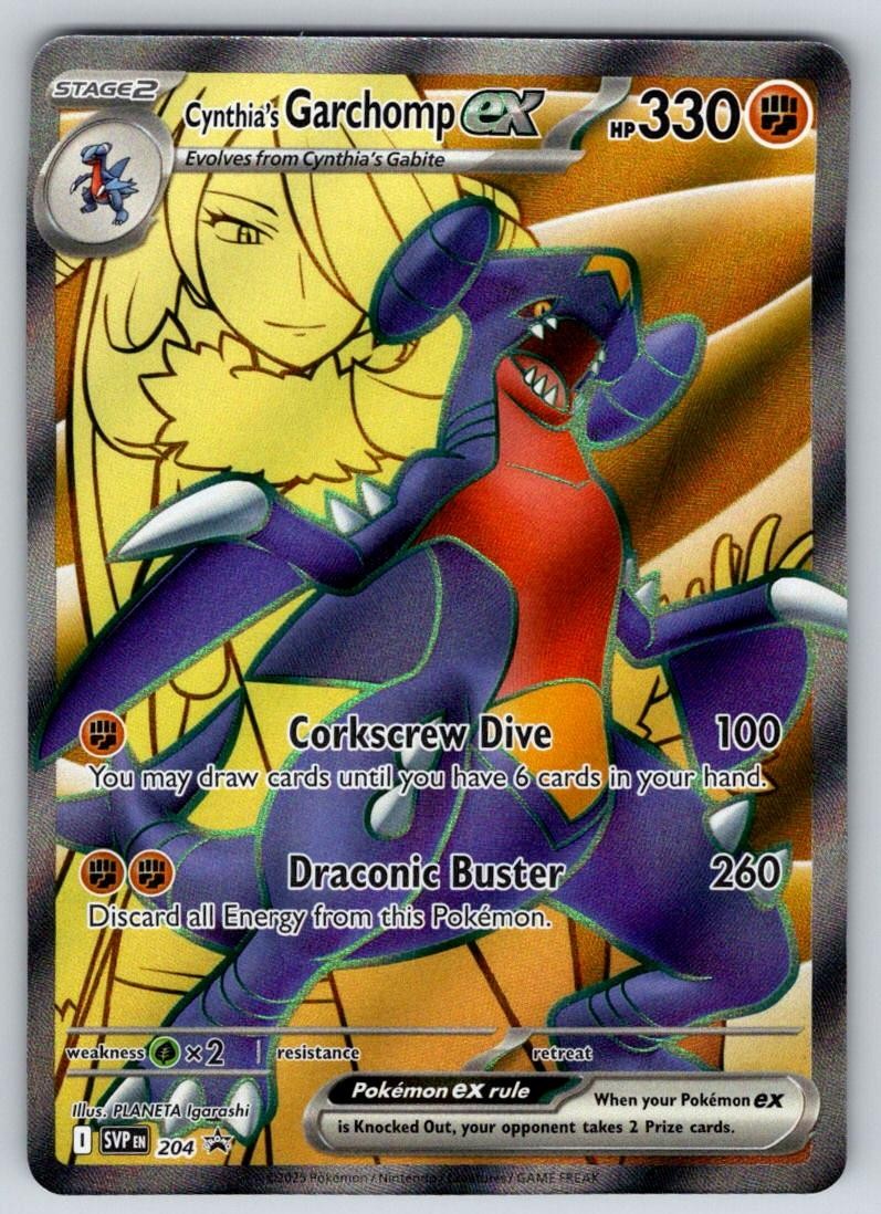 Cynthia's Garchomp ex 204 Holo Promo Scarlet & Violet Promo Pokemon Near Mint