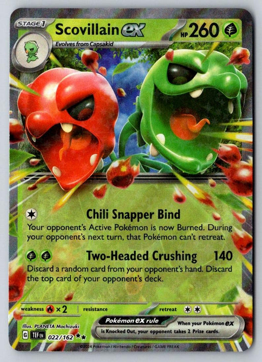 Scovillain ex 022/162 Double Rare Temporal Forces Pokemon Near Mint