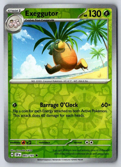 Exeggutor 003/191 Uncommon Surging Sparks Pokemon Near Mint