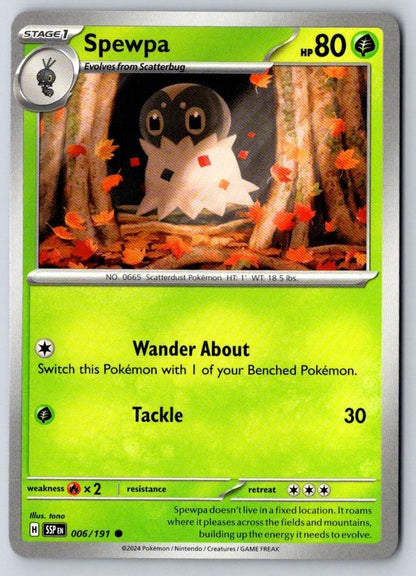 Spewpa 006/191 Common Surging Sparks Pokemon Near Mint