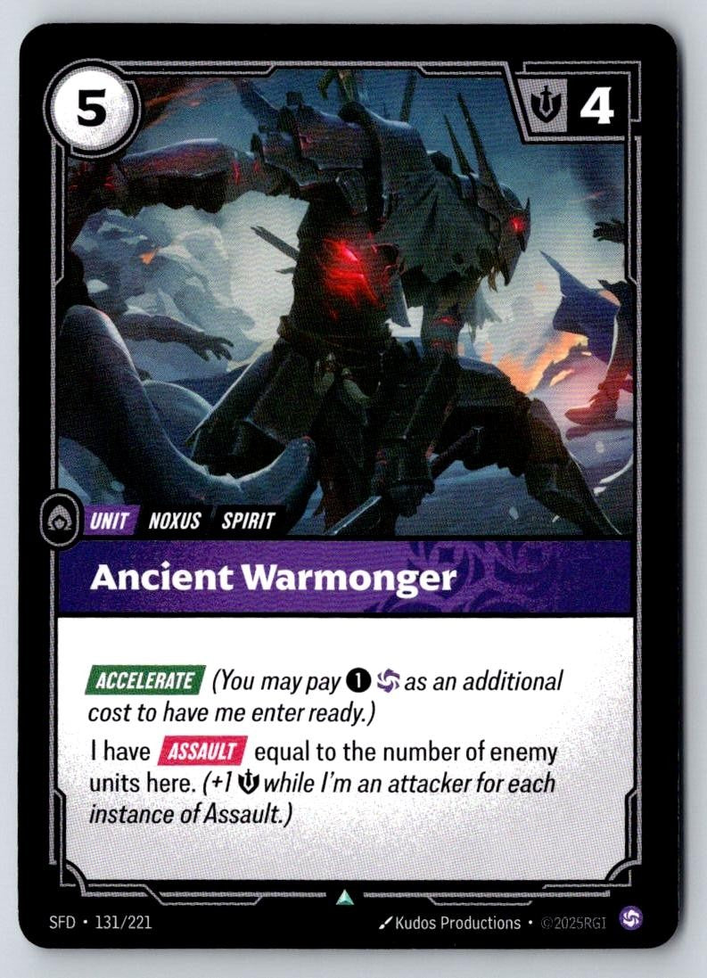 Ancient Warmonger 131/221 Uncommon Spiritforged Riftbound Near Mint