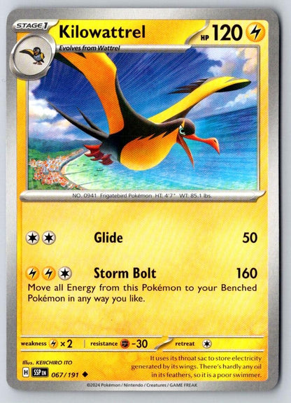 Kilowattrel 067/191 Uncommon Surging Sparks Pokemon Near Mint