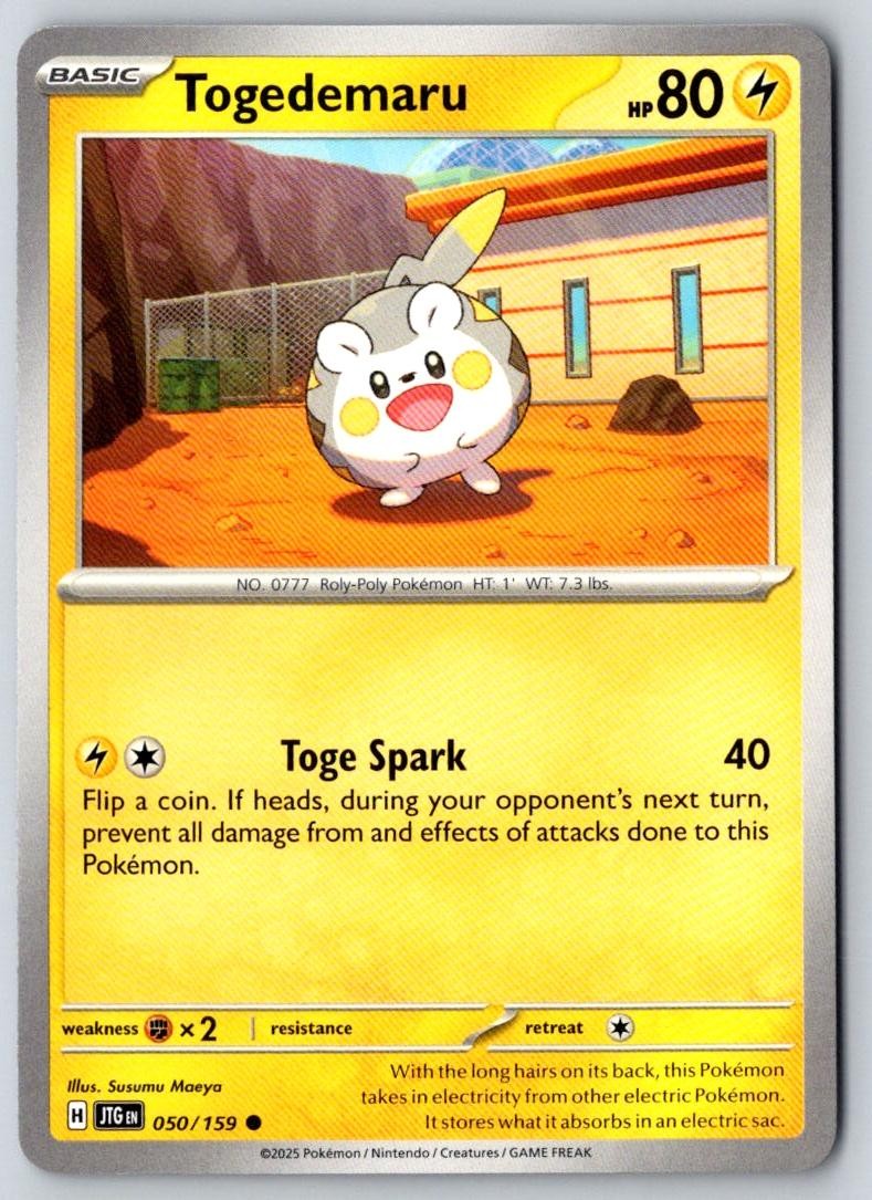 Togedemaru 050/159 Common Journey Together Pokemon Near Mint