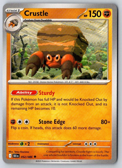 Crustle 052/086 Uncommon Black Bolt Pokemon Near Mint