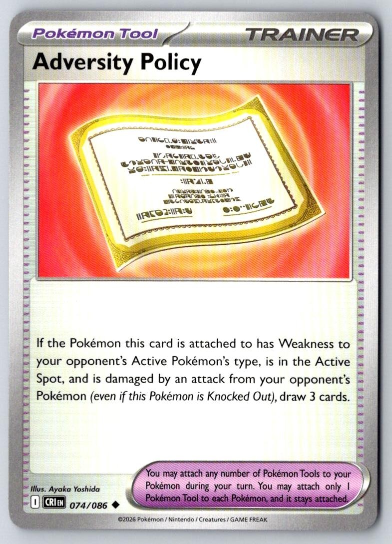 Adversity Policy 074/086 Uncommon Chaos Rising Pokemon Near Mint