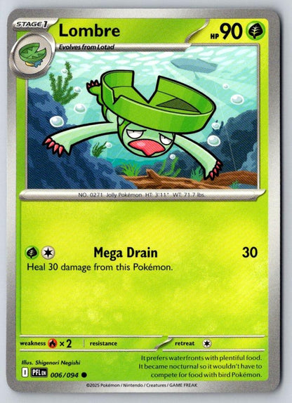 Lombre 006/094 Common Phantasmal Flames Pokemon Near Mint