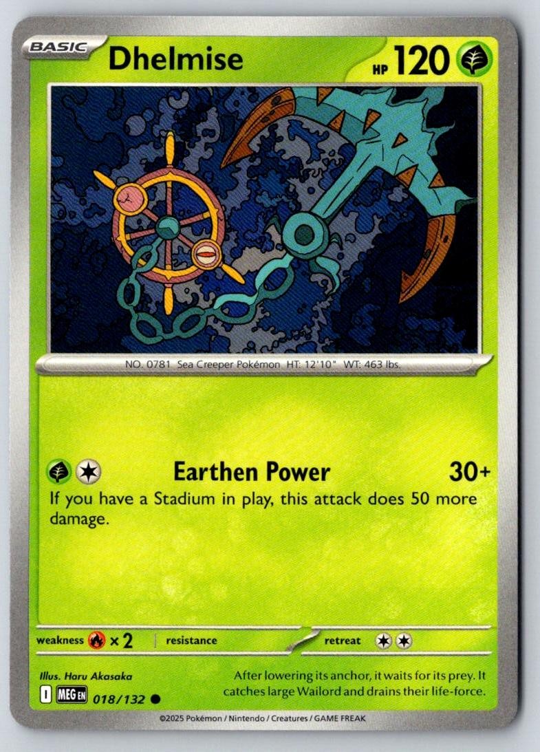 Dhelmise 018/132 Common Mega Evolution Pokemon Near Mint