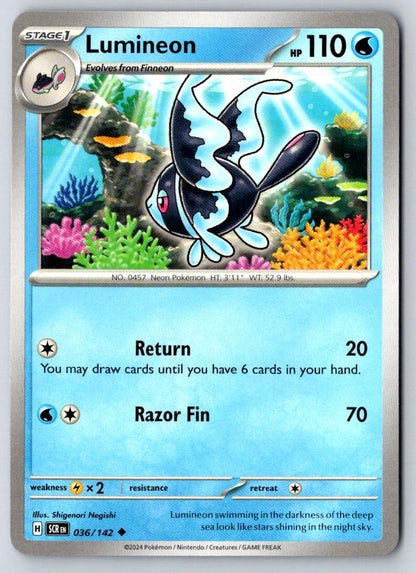 Lumineon 36/142 Uncommon Stellar Crown Pokemon Near Mint