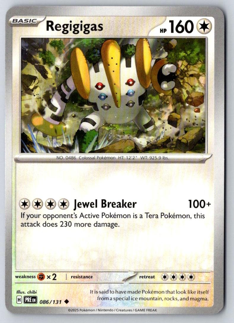 Regigigas 086/131 Uncommon Prismatic Evolutions Pokemon Near Mint