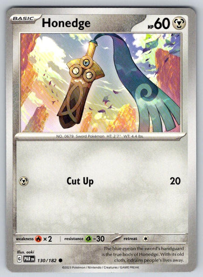 Honedge 130/182 Common Paradox Rift Pokemon Near Mint