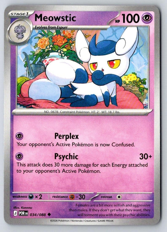 Meowstic 034/088 Uncommon Perfect Order Pokemon Near Mint