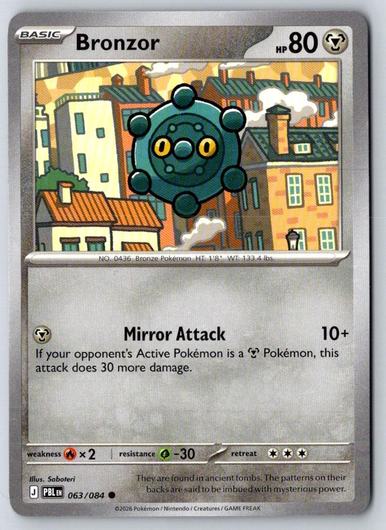 Bronzor 063/084 Common Pitch Black Pokemon Near Mint