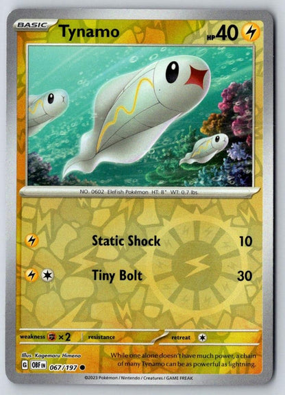 Tynamo 067/197 Common Obsidian Flames Pokemon Near Mint