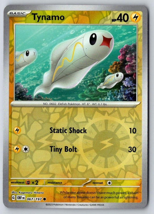 Tynamo 067/197 Common Obsidian Flames Pokemon Near Mint