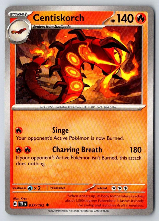 Centiskorch 037/162 Uncommon Temporal Forces Pokemon Near Mint