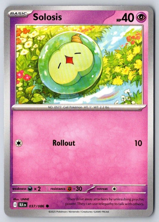 Solosis 037/086 Common Black Bolt Pokemon Near Mint