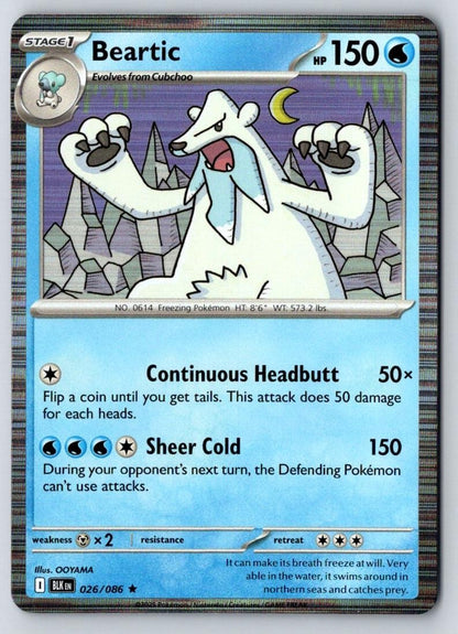 Beartic 026/086 Holo Rare Black Bolt Pokemon Near Mint