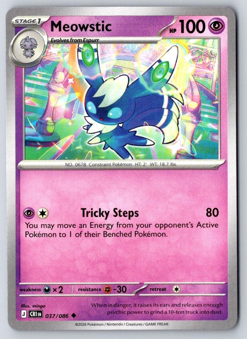 Meowstic 037/086 Uncommon Chaos Rising Pokemon Near Mint