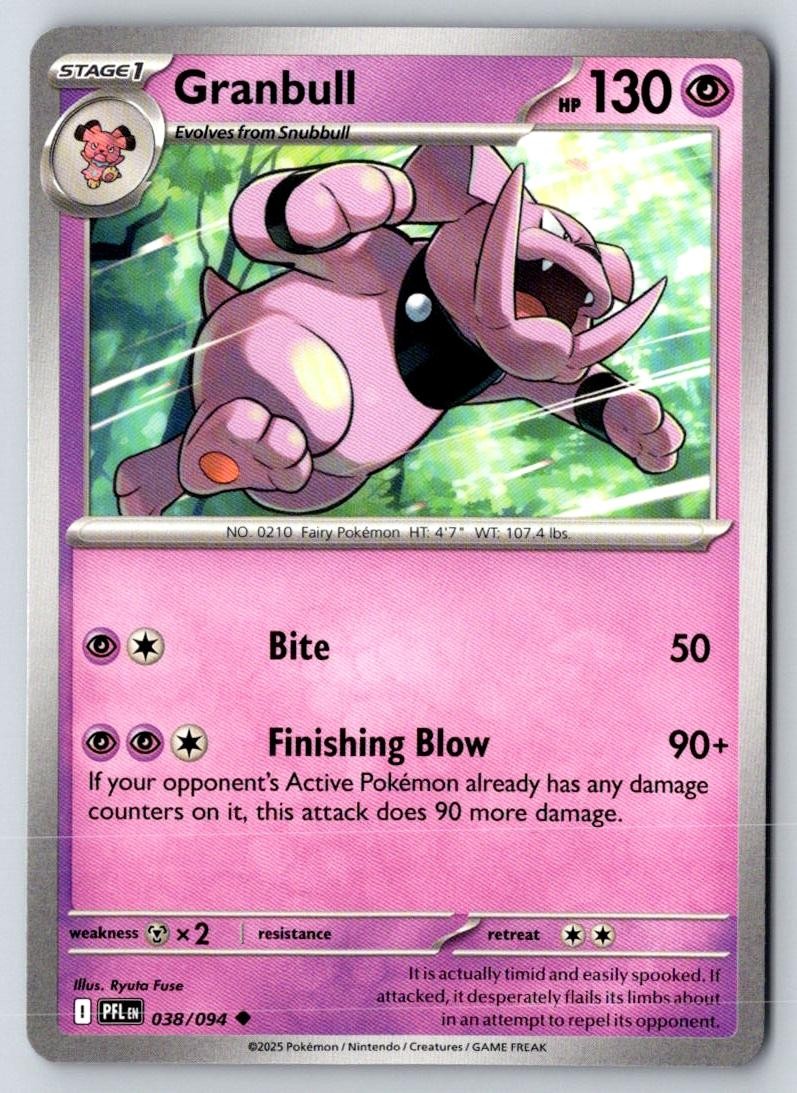 Granbull 038/094 Uncommon Phantasmal Flames Pokemon Near Mint