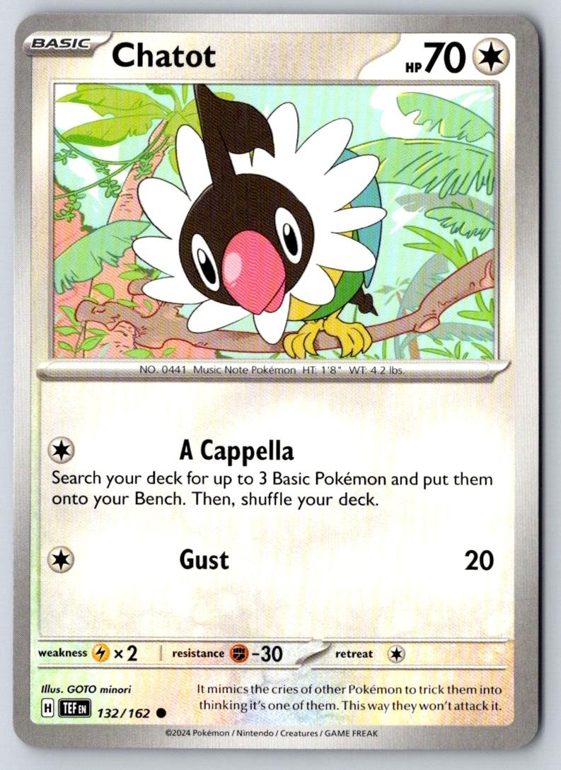 Chatot 132/162 Common Temporal Forces Pokemon Near Mint