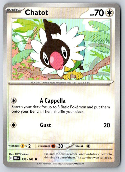 Chatot 132/162 Common Temporal Forces Pokemon Near Mint